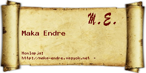 Maka Endre névjegykártya